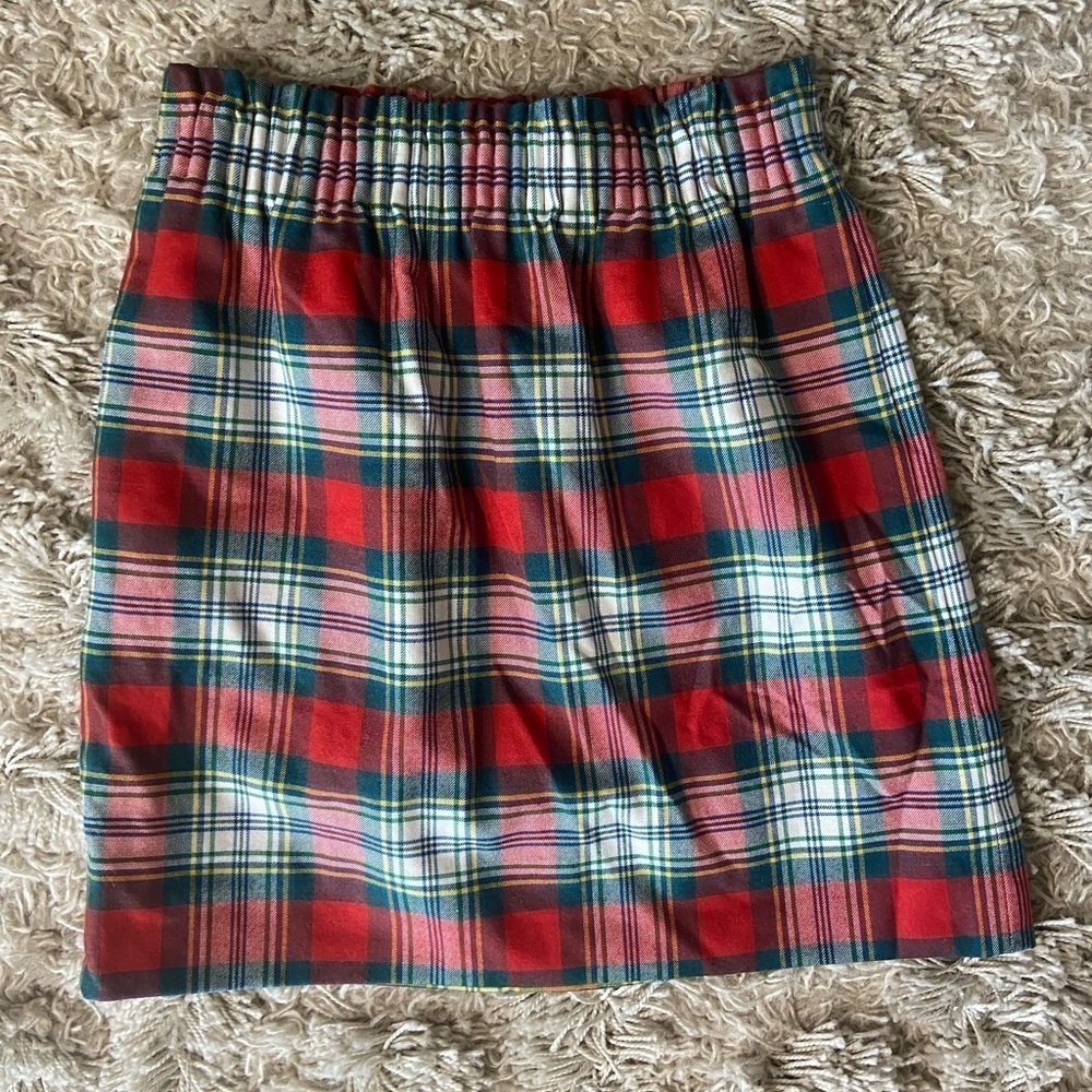 J. Crew Factory Wool Blend Classic Christmas Winter Holiday Plaid Print Size 00 - Picture 6 of 7